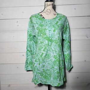 J. Crew Tunic Top Cotton Floral Spring Resortwear Tropical Summer